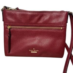 Kate Spade Pebbled Leather Crossbody Bag | Gold Zip | Adjustable Strap
